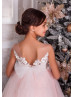 Pink Flower Girl Dress Kids Family Photo Dress